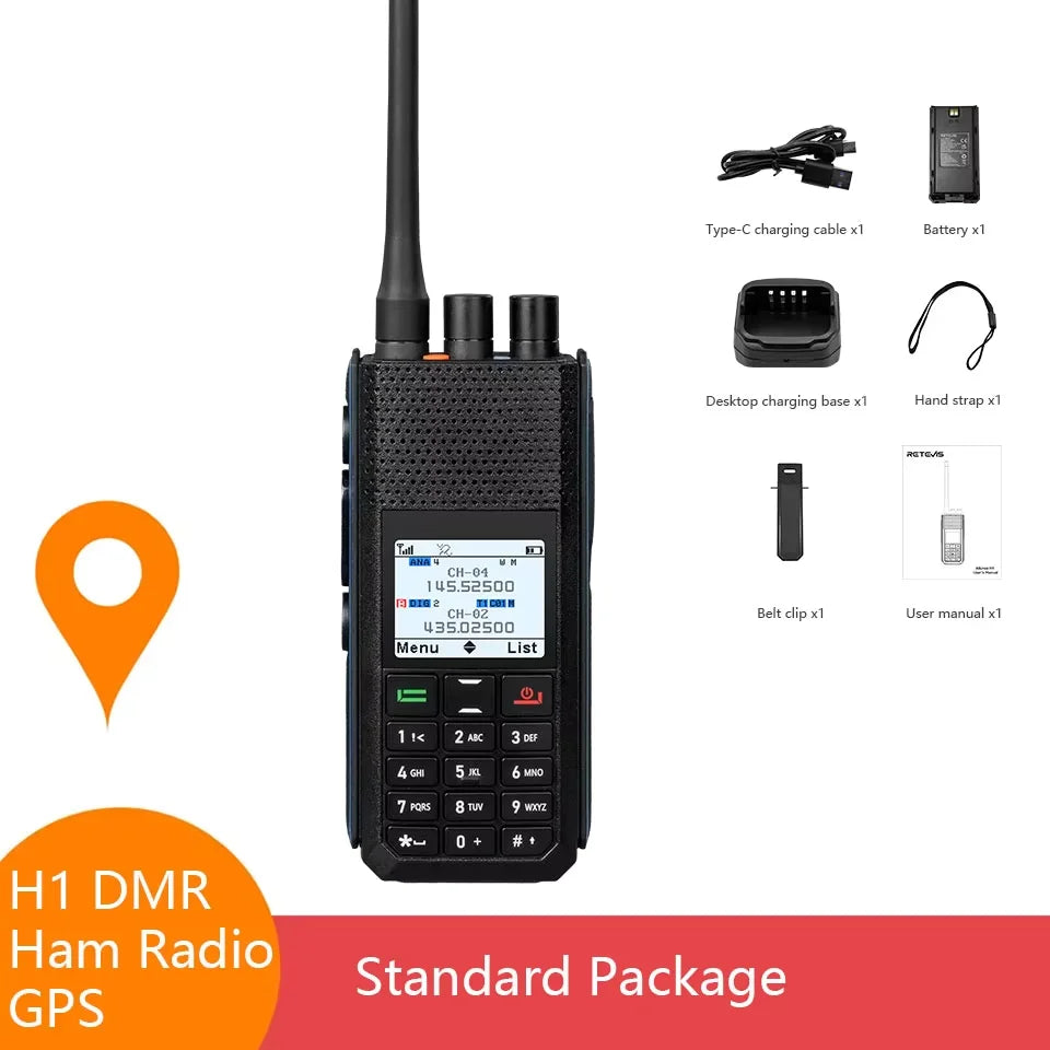 Retevis Ailunce H1 DMR Walkie Talkie Long Range Ham Radio UHF VHF Communication Two-way Radio Station FM GPS APRS