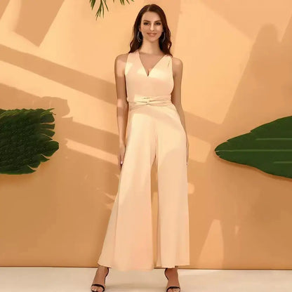 Elegant Palazzo Jumpsuit for Bridesmaids Multiway Convertible Jumpsuit Formal Multi Wrap Wedding Dress Cocktail Floor Jumpsuits