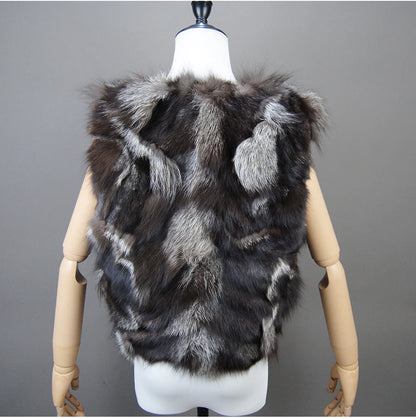 2024 Fox Fur Gilet Real Fur Short Women Natural Winter Feminino Genuine Fur Vest Female Real Short Fur Vest Colete De Inverno