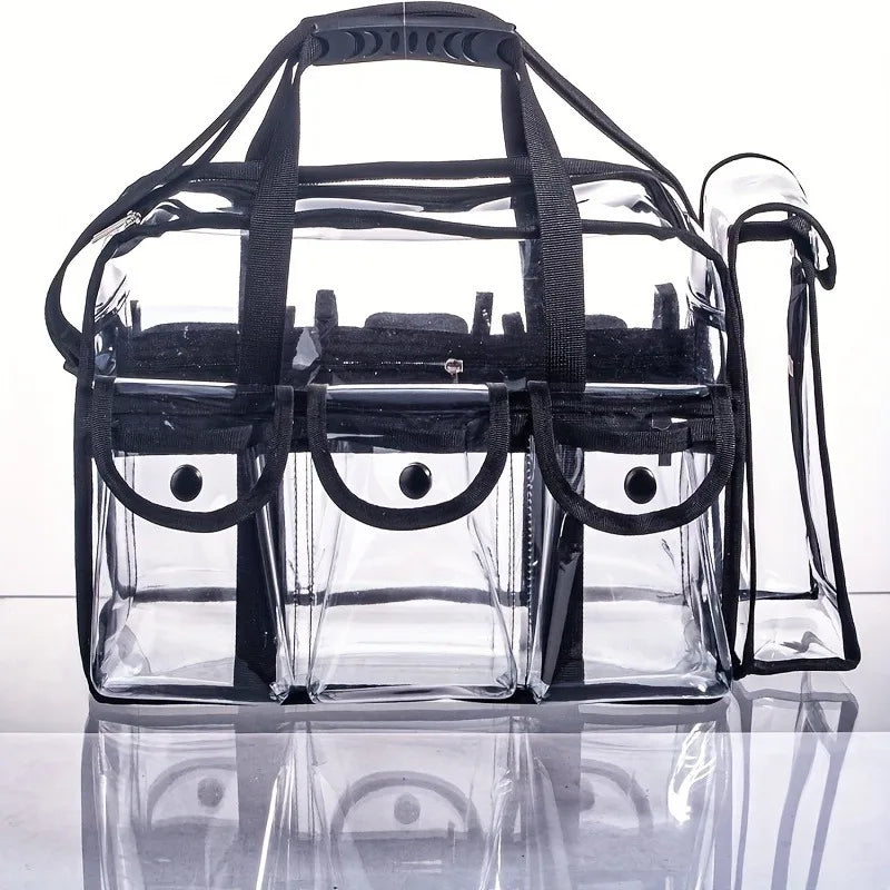 PVC Transparent Cosmetic Bag Waterproof Large Capacity Travel Organizer Multifunctional Beach Swimming Storage Shoulder Tote