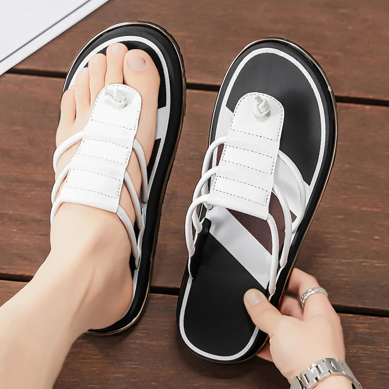 Stylish Summer Slippers for Men Outdoor Soft Sole Slides Leisure Walk Male Flip Flops Mens Casual Beach Shoes Sandals Sandalias