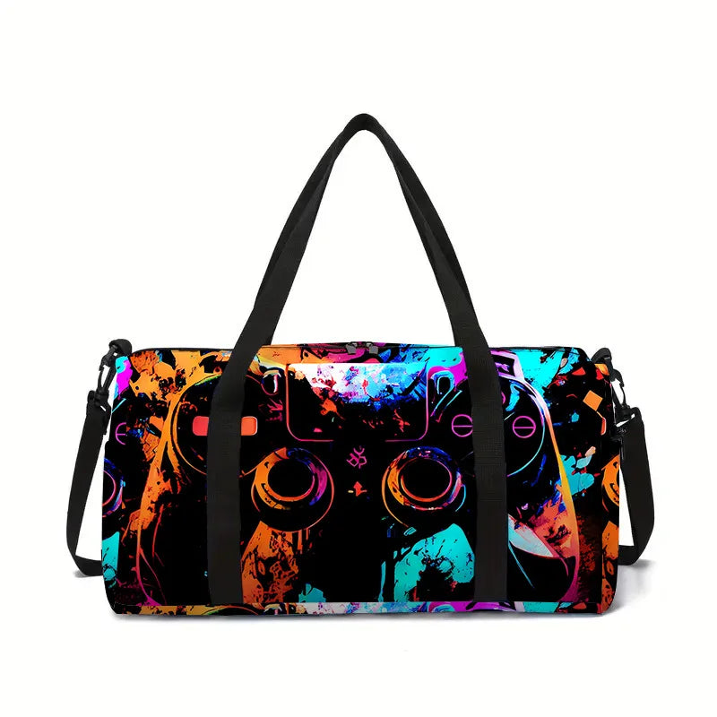 Classic Popular game controller 3D Print Large Capacity Travel Bags Barrel Shape Crossbody Bag Outdoor Sports Bags Gym Yoga Bag