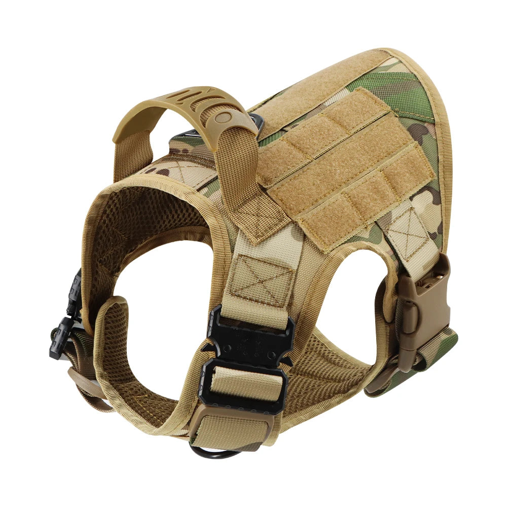 Dog Harness for Large Dogs Leash Collar Molle Pouch Military Harnesses French Bulldog Pet Tactical Training Vest Dog Accessories