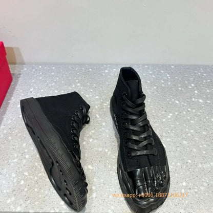 Golden Five Fingers Catwalk Ladies Shoes 2024 Summer New Sexy Street Thick Sole Sports Casual Pumps Model Party Lace Up Sneakers