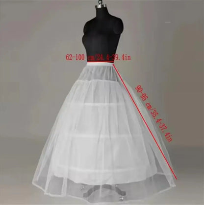 2025 New 6 Hoop Crinoline Black White Long Wedding Petticoat Ball Gown Dress Underskirt Skirt Half Slips Wedding Accessories