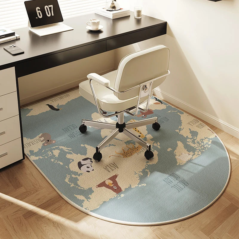 VIKAMA Computer Chair Non-Slip Mat Bedroom Dresser Chair Foot Mat Study Swivel Chair Floor Protection Mat Under Desk Carpet