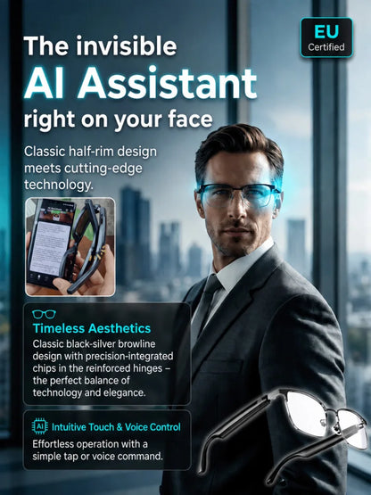AI Smart Glasses Photochromic Lenses Touch Voice Control Bluetooth Call Real-Time Translation UV400 Multifunctional Eyewear