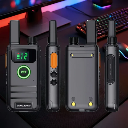 Rechargeable Long Range UHF Walkie Talkie 400-470MHz 16CH Clear Sound Compact Handheld Two Way Radio with Strong Signal Interpho