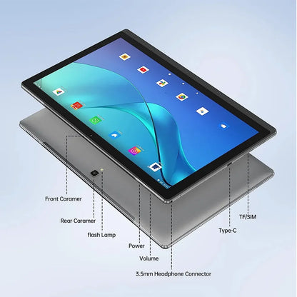 Global Version 14 Inch 1920x1080 IPS Big Screen Tablet PC Camera 12GB +256GB Android 14 планшет 2 IN 1 Tablets Android Laptop