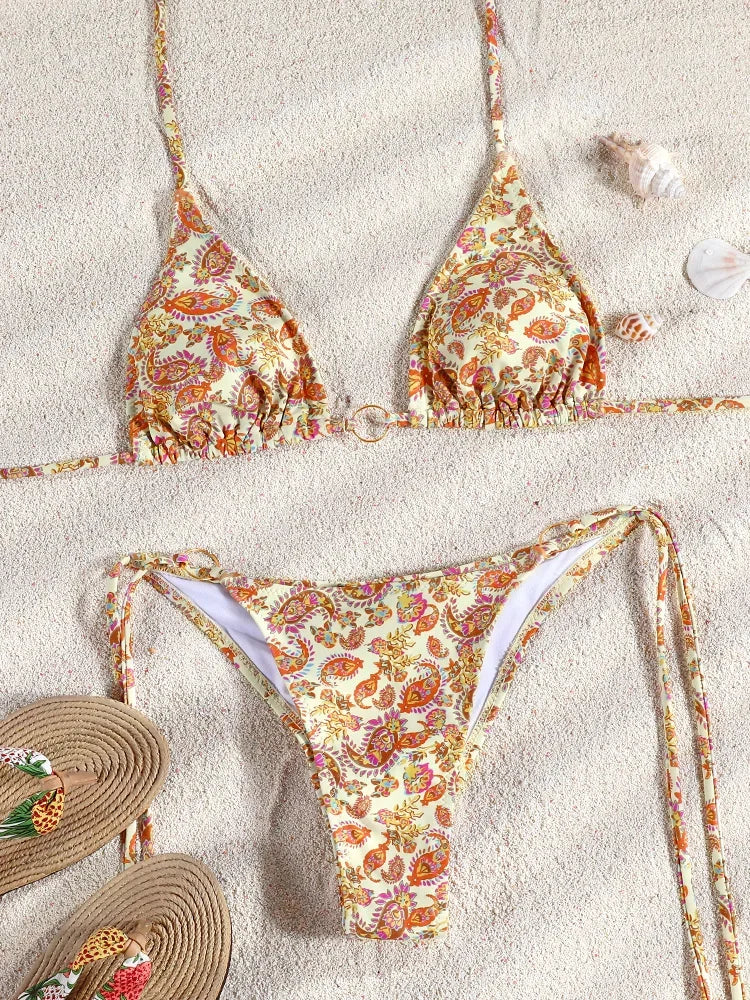 Two Piece Suit Bikinis 2026 Women Swimsuit Push Up Bathing Suit Sexy Bikinis Sets Swimwear Print Beachwear Solid Biquinis