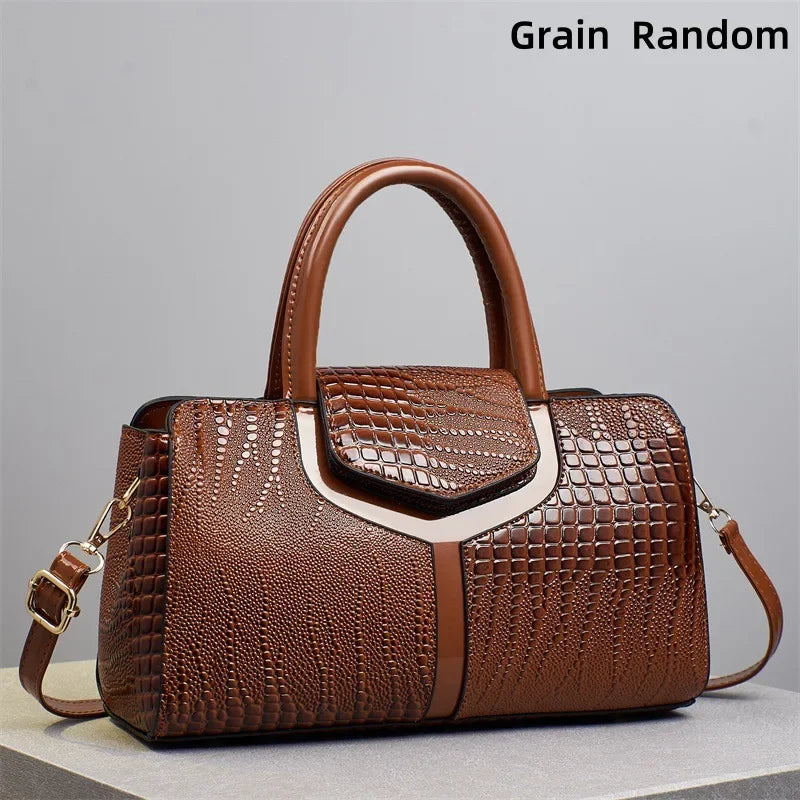 Fashionable Ladies Handbag Soft PU Leather Polyester Lining Zipper Closure Shoulder Bag Essential for Commuting Mothers Day Gift