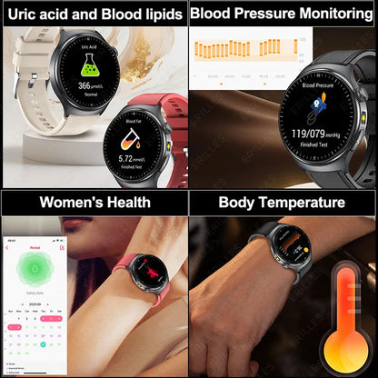 2026 New Health Sport ECG AI Diagnosis Smart Watches Men Heart Rate Blood Pressure IP68 Waterproof Smartwatches For Men Women