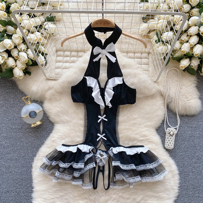 Woman Lace Splice Hollow out Design Women's Bodysuit Base Layer Small Vest High Waist Straight Tube Fashion Sexy Bodysuit New
