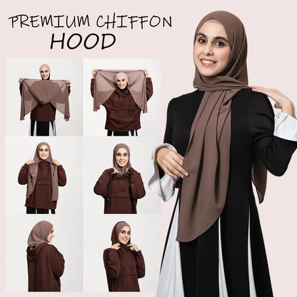 2025 Ramadan Women Solid Scarf Built-in Magnetic Muslim Chiffon Hijab Shawls Head Wrap Hijabs Scarves Ladies Foulard Islamic
