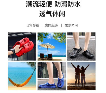 Summer Unisex Clogs Sandals Shoe Men Woman Hoof Thongs Stamp Garden Beach Big Size 36-49 Slippers for Men's Shoes Zapatos Hombr