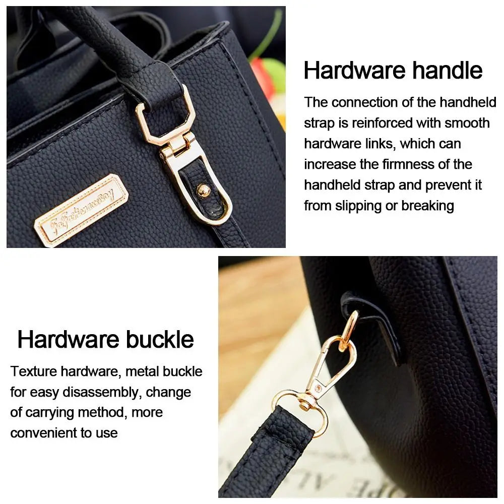 Simple Fashion Shoulder Bags PU Leather Solid Color Embossed Crossbody Bag Large Capacity with Pendant Female Messenger Bag