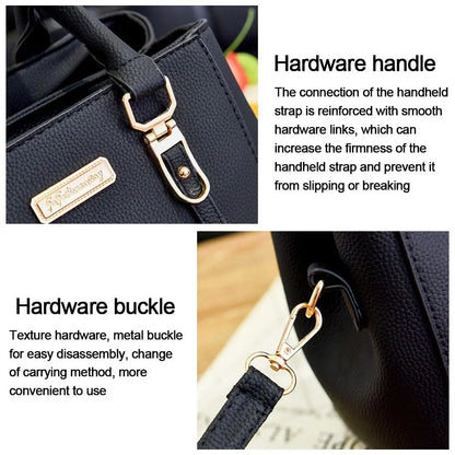 Simple Fashion Shoulder Bags PU Leather Solid Color Embossed Crossbody Bag Large Capacity with Pendant Female Messenger Bag