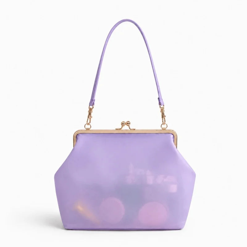 2026 Retro Leather & Straw Woven Bag – Kiss Lock Frame Shell Clutch, Large Capacity Shoulder Tote for Commute Beach Evening
