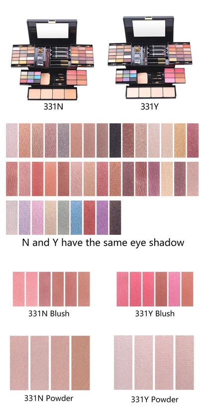 Professional Makeup Set Box Matte Glitter Eyeshadow Foundation Powder Kit Blush Women Multi-functional Palette Cosmetic Case