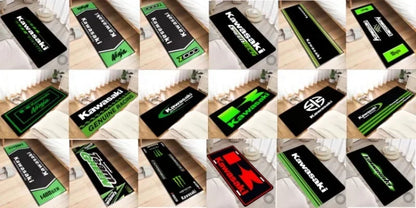 Kawasaki Motorcycle Carpet Garage Mat Racing Cool Moto Display Motorcycle Display Mat Kawasaki Anti-slip Floor Decoration Rug