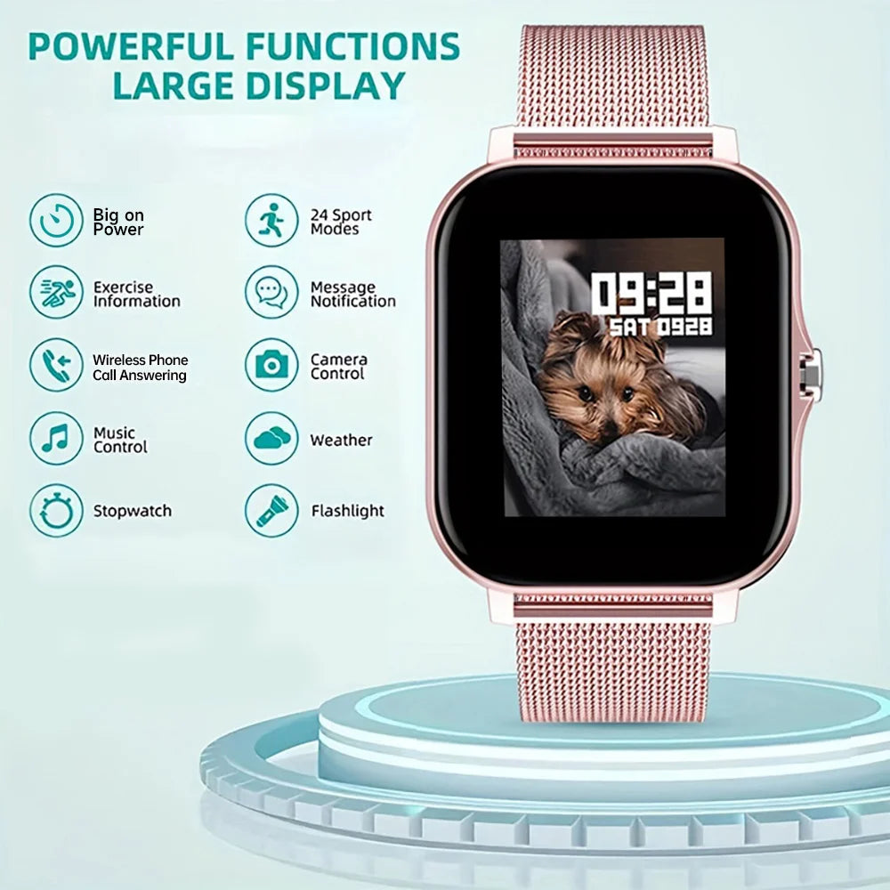 2026 New Smart Watch 1.44''HD Screen Bluetooth Call Sleep Blood Oxygen Pressure Health Monitoring Watches For Women Men