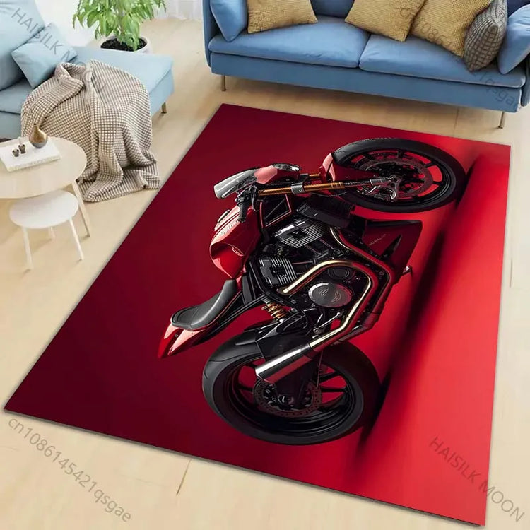 6 Style Motorcycle Enthusiasts Pattern Carpet for Living Room Bedroom Sofa Home Decor Non-slip Floor Mat Large Size