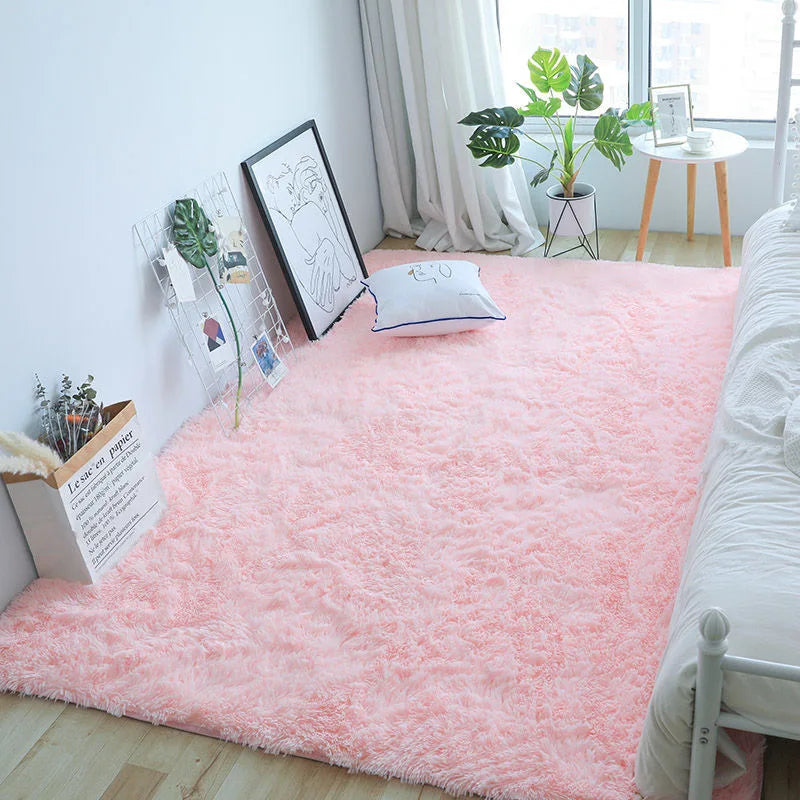 White Fluffy Hall Carpet Modern Living Room Bedroom Home Decor Large Mats Thickened Non-Slip Girl Children's Room Pink Furry Rug