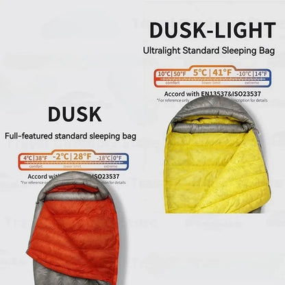 AEGISMAX Wind Hard Dusk Upgrade Ultralight Down Sleeping Bag 7D Nylon DWR 800FP Waterproof Outdoor Hiking Down Pro Sleeping Bag