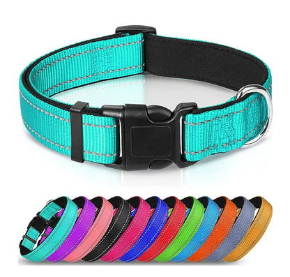 Reflective Dog Collar For Medium Large Dogs Soft Neoprene Padded Nylon Sturdy Adjustable Pets Collar for Medium Large Dogs