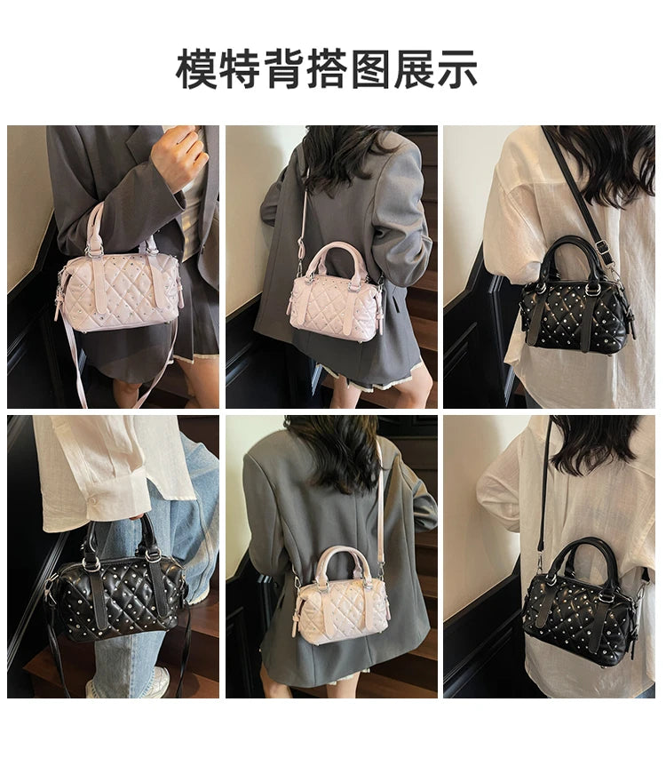 Light Luxury Rhinestone Women Handbags New Exquisite Fashion PU Leather Crossbody Bag Classic High Quality One Shoulder Pack