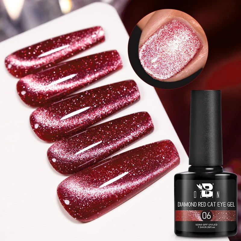 7.5ml Golden Light  Magnetic Gel Golden Gems Magnetic Gel Nail Polish Cat Nail Sparkling Glitter Semi Permanent Varnish