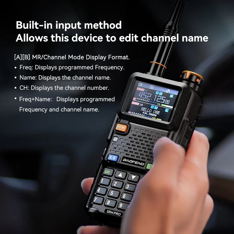 Baofeng GPS Walkie Talkie UV-5RH PRO TX&RX 136-174 220-260 400-480MHz Frequency Long Range Multi Band AM/FM Two Way Radio 640CH