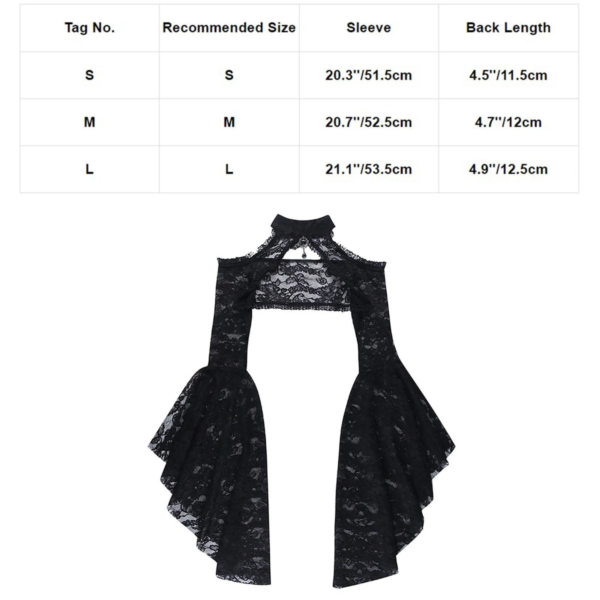 Gothic See Through Shrug Tops Grunge Aesthetic Black Flare Sleeve Crop Top Women Streetwear Vintage Punk Sexy Clothing