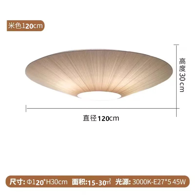 Wabi-sabi Minimalist LED Ceiling Chandeliers Lamps Flush Mount Fabric Pendant Lights Home Decoration Dinning Living Room Bedroom