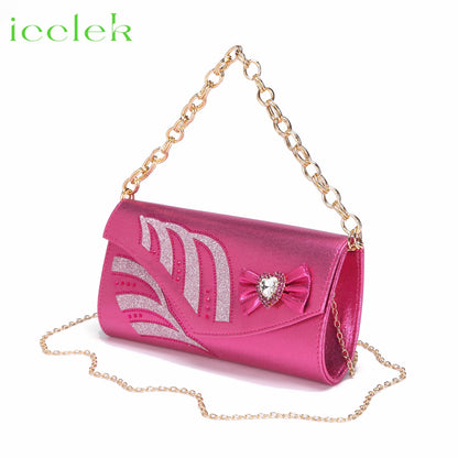 2024 New Arrival Elegant Style Fuchsia Color Low Heels Nigeria Popular Design African Ladies Shoes And Bag Set