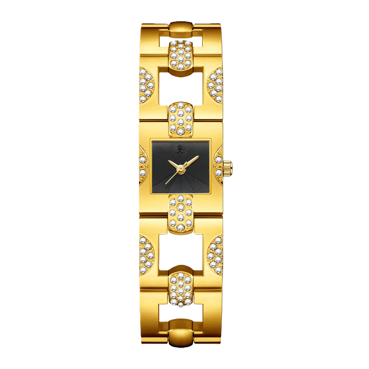 YaLaLuSi Ladies’ Openwork Niche Square Diamond-Set Bracelet Quartz Watch with Geometric Steel Strap – Affordable Luxury