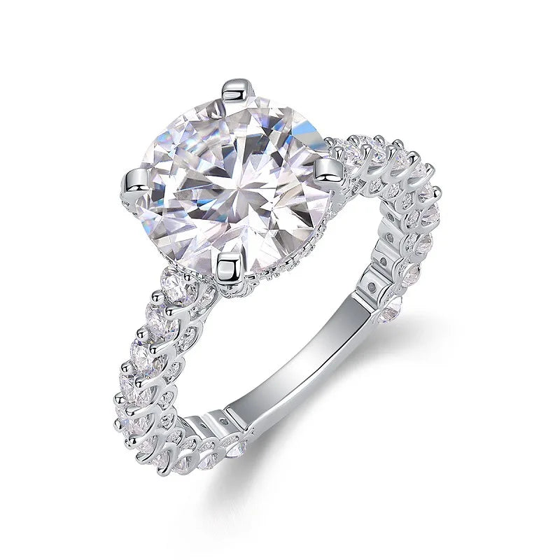 NKHOG 5CT Full D Color VVS Moissanite Ring For Women S925 Silver Luxury Engagement Bride Wedding Band Gift Jewelry GRA Certified