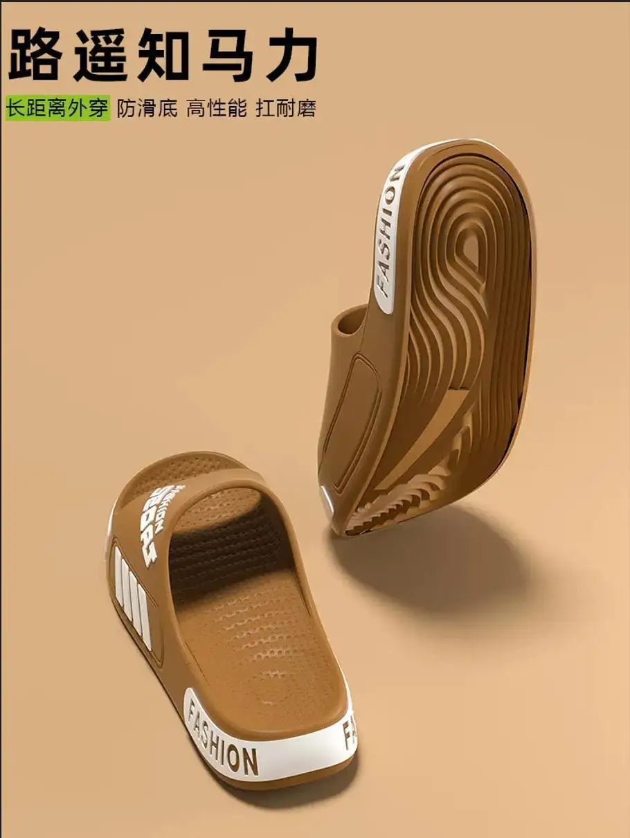 Big Size 48-49 Men Slippers Summer Flat Sole Home Slippers For Women Man Open Toe Trend Slides Couple Light Beach Shoes Sandals