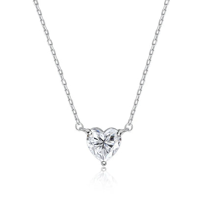 Smyoue 1CT 2CT 3CT Heart Cut Certified Moissanite Necklace for Women 18k Gold Plated Jewelry Sterling Silver S925 Pendant Chain