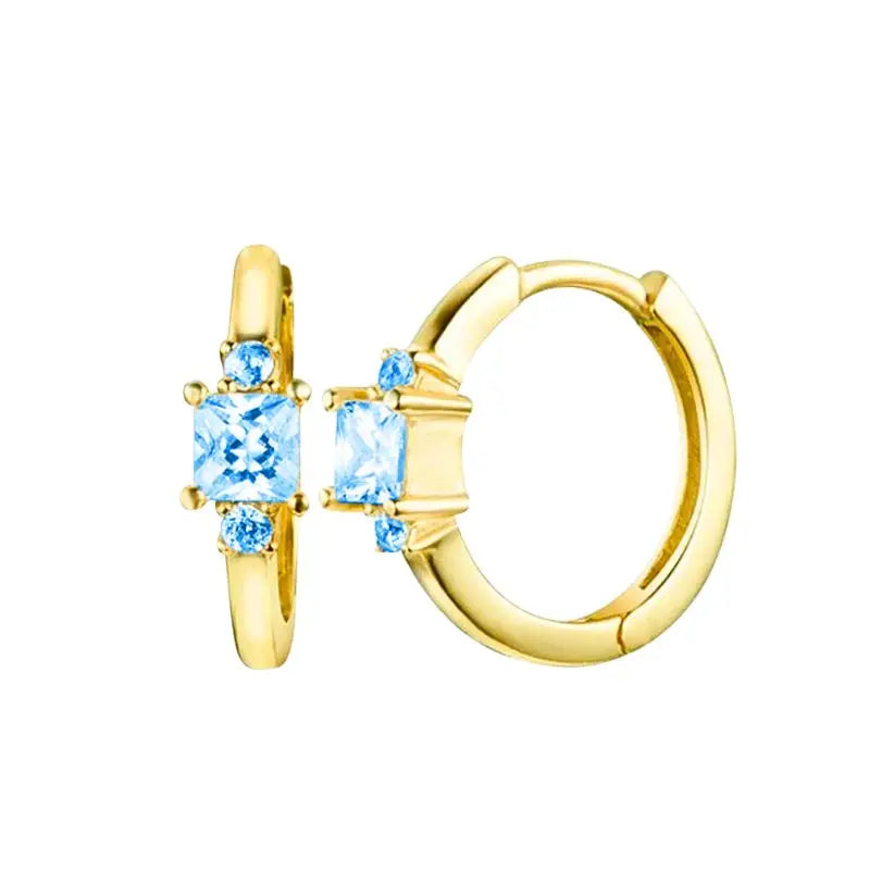 925 Sterling Silver Needle Light Blue Zircon Stud Earrings for Women Fashion Blue Enamel Pendant Earrings Luxury Jewelry Gifts