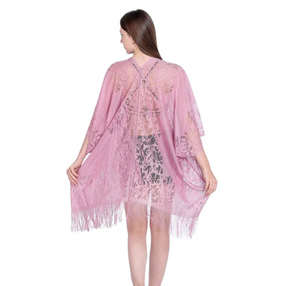 Women Sun Protection Shawl Lady Summer Hollow Out Lace Cardigan Holiday Bikini Blouse Breathable Beach Cape Sexy Long Tippet