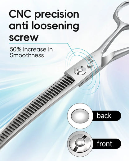 Fenice Master Series 7.25 Inch Multi-Functional Pet Dog Grooming Magic Scissors Curved Chunker Shears Tools JP440C 75%-80% Trim