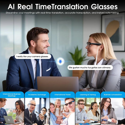 2026 New Men Smart AI Glasses 4K HD 800MP Camera Chat GPT Bluetooth Call Language Translation Wifi Music Player Sunglasses Women