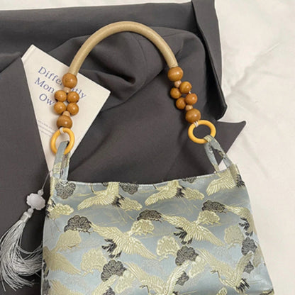 Shoulder Bags Tassel Decoration Embroidered National Style Hasp Sewing Thread 2026 Spring New Hot Sale Women's Handbags