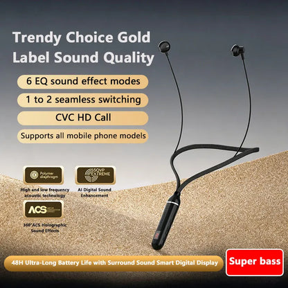 Neck-mounted Bluetooth Headphones Bluetooth 5.4 Low-latency For Gaming And Music Dual-mode Card Slot TF Card Headphones NEW