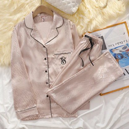 Victoria's Secret Suit Womens Silk Satin Pajamas Set Short Sleeve Shorts Sleepwear Loungewear Soft Breathable Button Down Pyjama