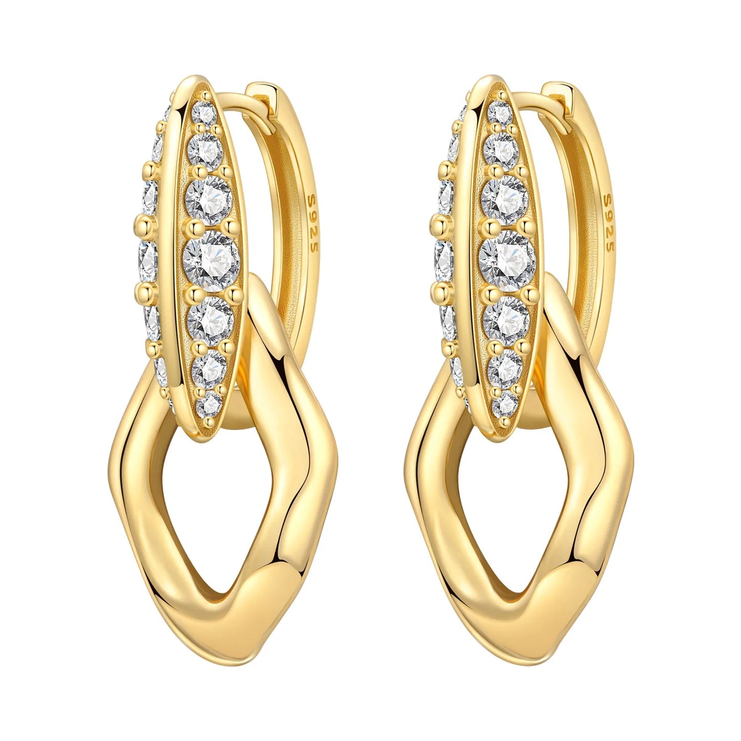 Original 925 Sterling Silver Heart Vintage Luxury Earrings Fashion 18K Gold Hoop Earrings for Women Piercing Jewelry Aretes 2026