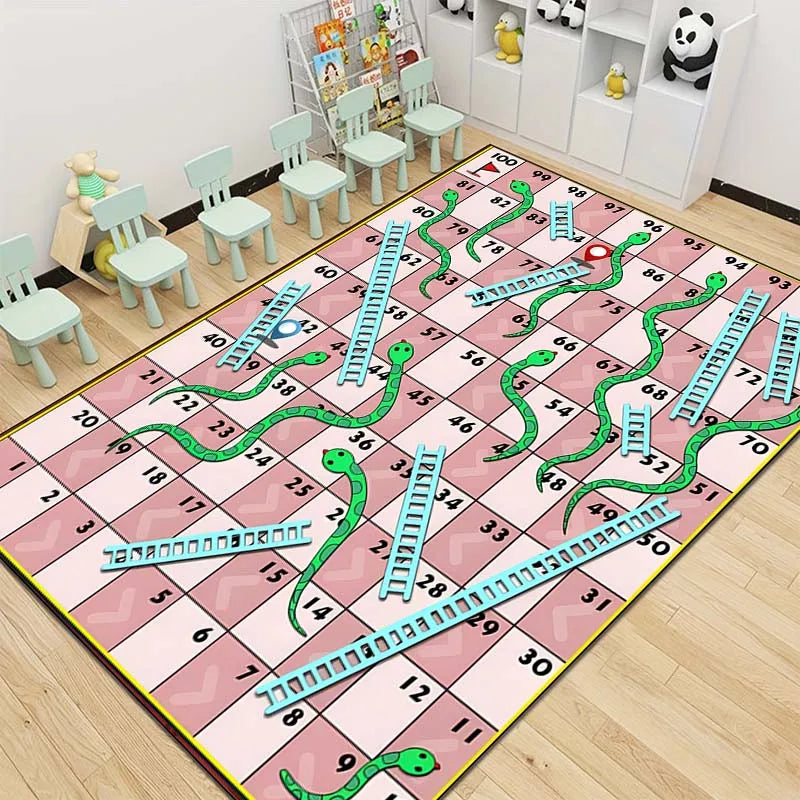 15 Size Snakes and Ladders Game Pattern Rug Carpets for Bedroom Living Room Mat Creative Door Mat Dressing Room Rugs Play Mats