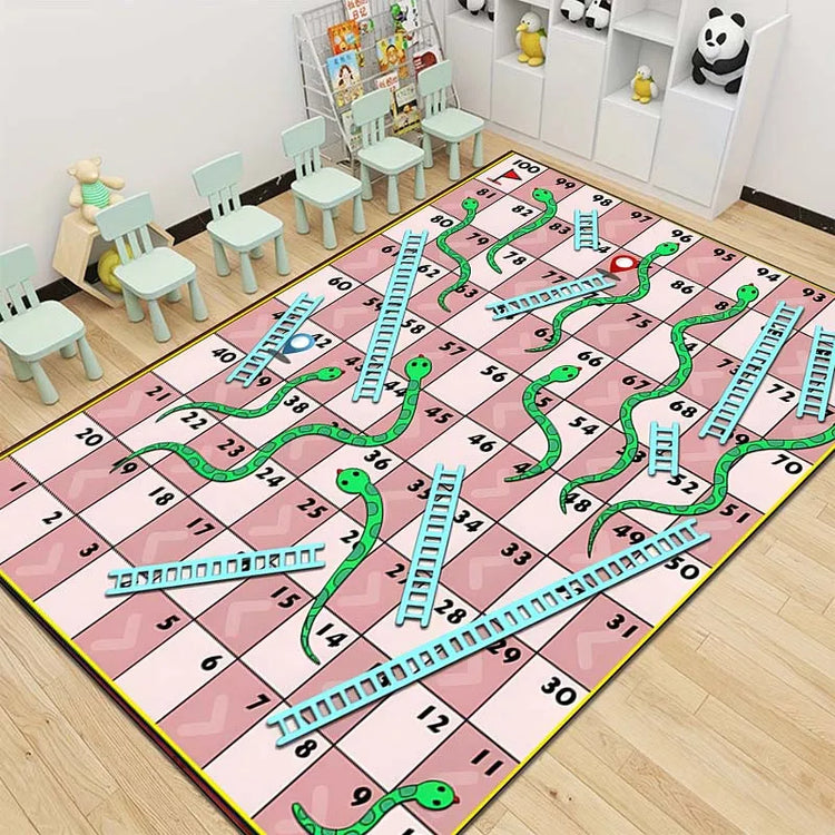 15 Size Snakes and Ladders Game Pattern Rug Carpets for Bedroom Living Room Mat Creative Door Mat Dressing Room Rugs Play Mats