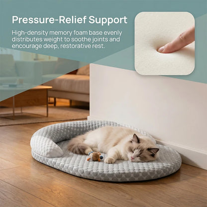 Summer Ice Silk Cooling Dog Bed Oval Breathable Heat Dissipation Cat Mat Pet Nest Cooling Pad for Small Medium Large Dogs Cats